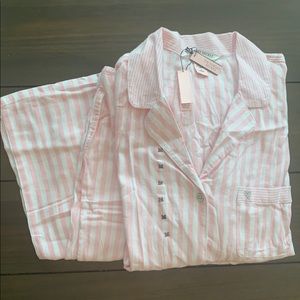 Victoria Secret Pink Stripe Flannel PJs
